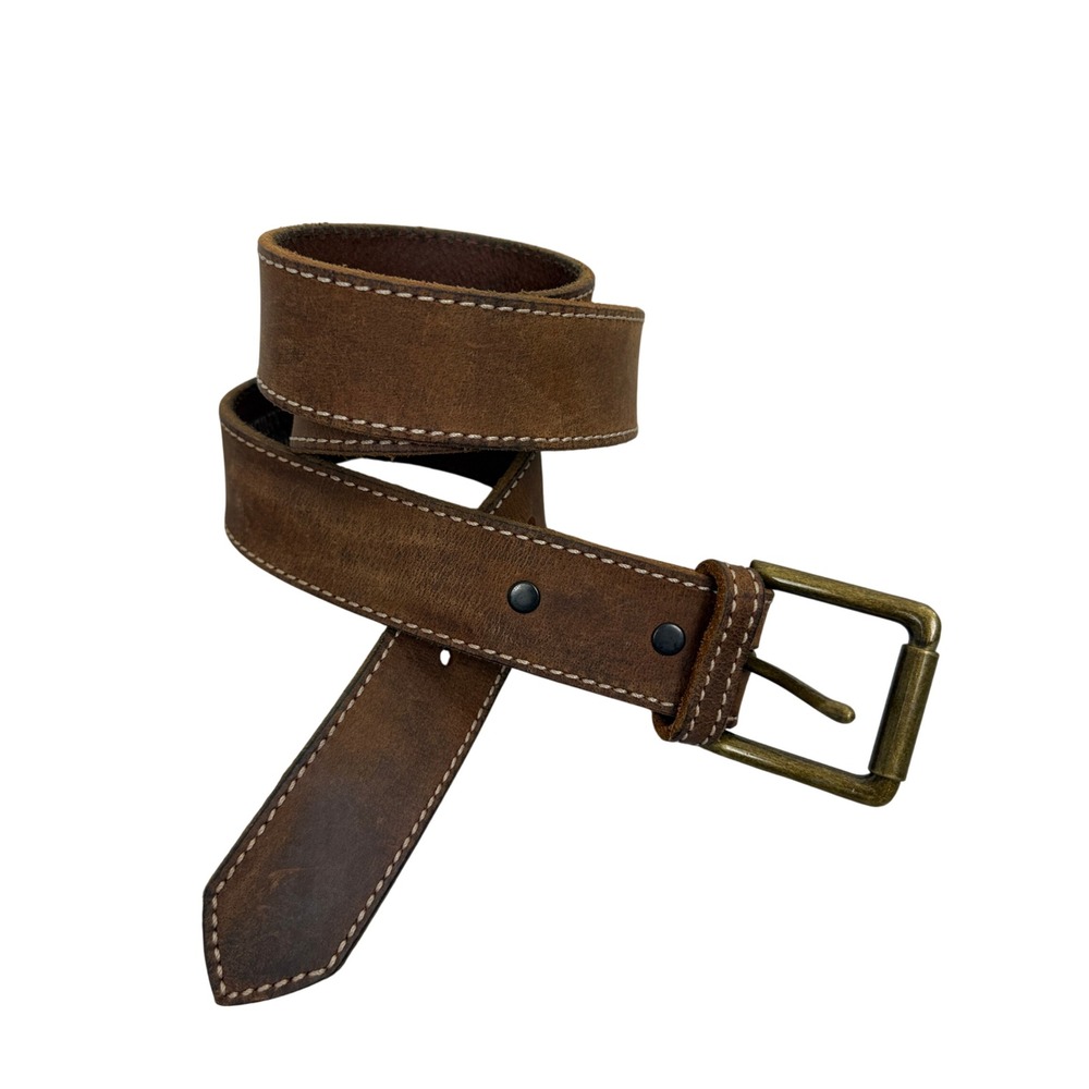 Bullhide Belts Belt Mens 36 Brown Leather Heavy Duty Work Western Made in USA